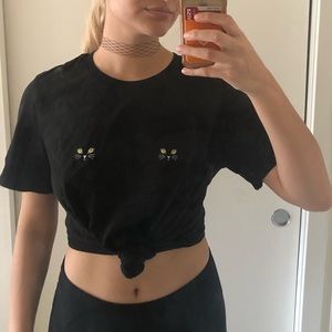 Black Cat Nipple T-Shirt